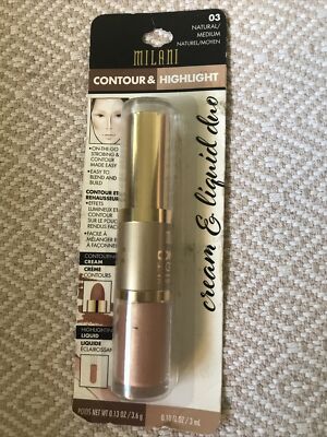 Milani Contour & Highlight Cream & Liquid Duo 03 Natural/Medium NEW
