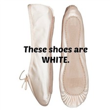 Capezio 753 White Adult Size 5.5M fits 6 Teknik Satin Full Sole Ballet Shoe