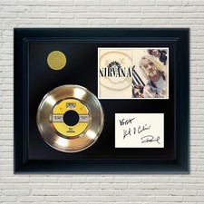 Nirvana Framed 45 Gold Record Reproduction Signature Display