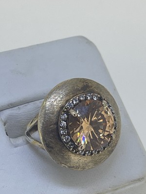 Turkish 925 Sterling Silver Citrine Cocktail Hurrem Sultan Ring Size 7.5