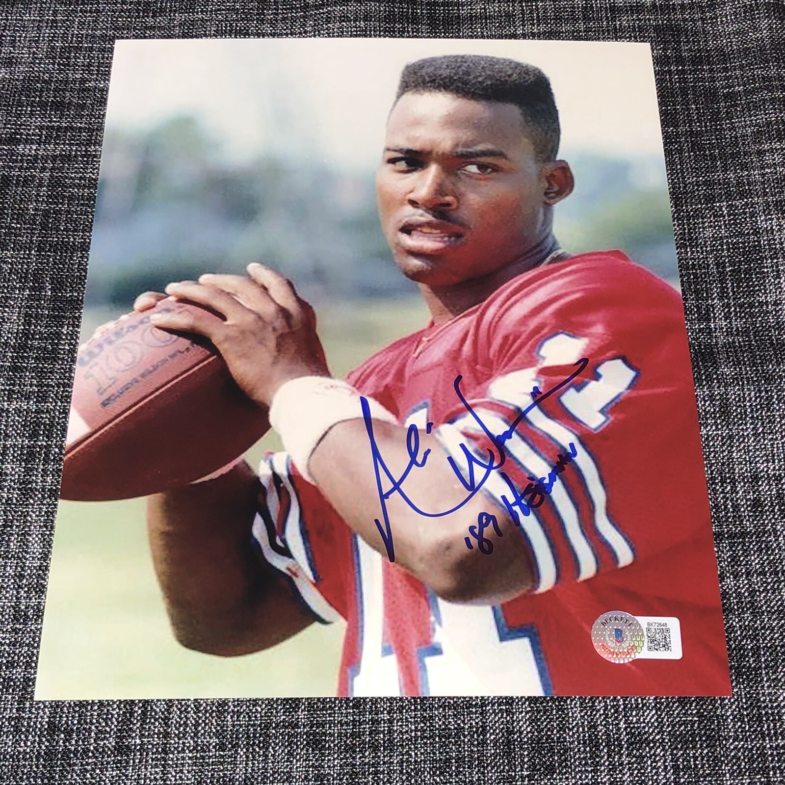 Andre Ware Autographed Signed Houston Cougars 8X10 PHOTO HEISMAN 89 BECKETT COA 