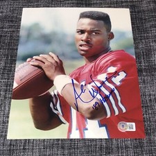 ANDRE WARE SIGNED AUTOGRAPH 8X10 PHOTO HOUSTON COUGARS HEISMAN 89 BECKETT COA