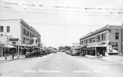 1940s Sebring Florida North Ridgewood Western Union Hotel RPPC Postcard 25-5436