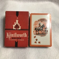 Vintage Playing Cards KENILWORTH Bridge US Playing Card Co Equestrian Horse Fall