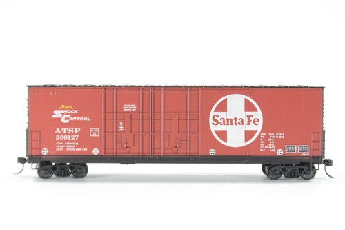 Coche de caja HO Roundhouse Santa Fe 50 ft Hi-Cube Offset 2D PD #501127 + Kadee Xlnt Cnd | Zustand: Used