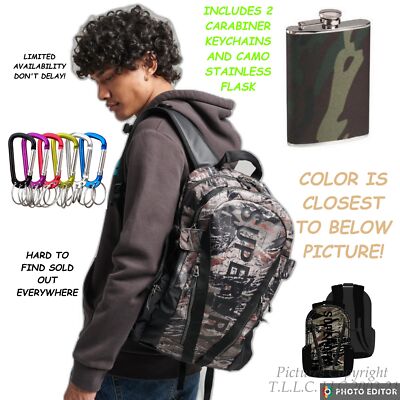 NEW BASE CAMP STYLE MOUNTAIN TARP CAMOFLAGUE SUPERDRY SCHOOL/DAY BACKPACK +BONUS