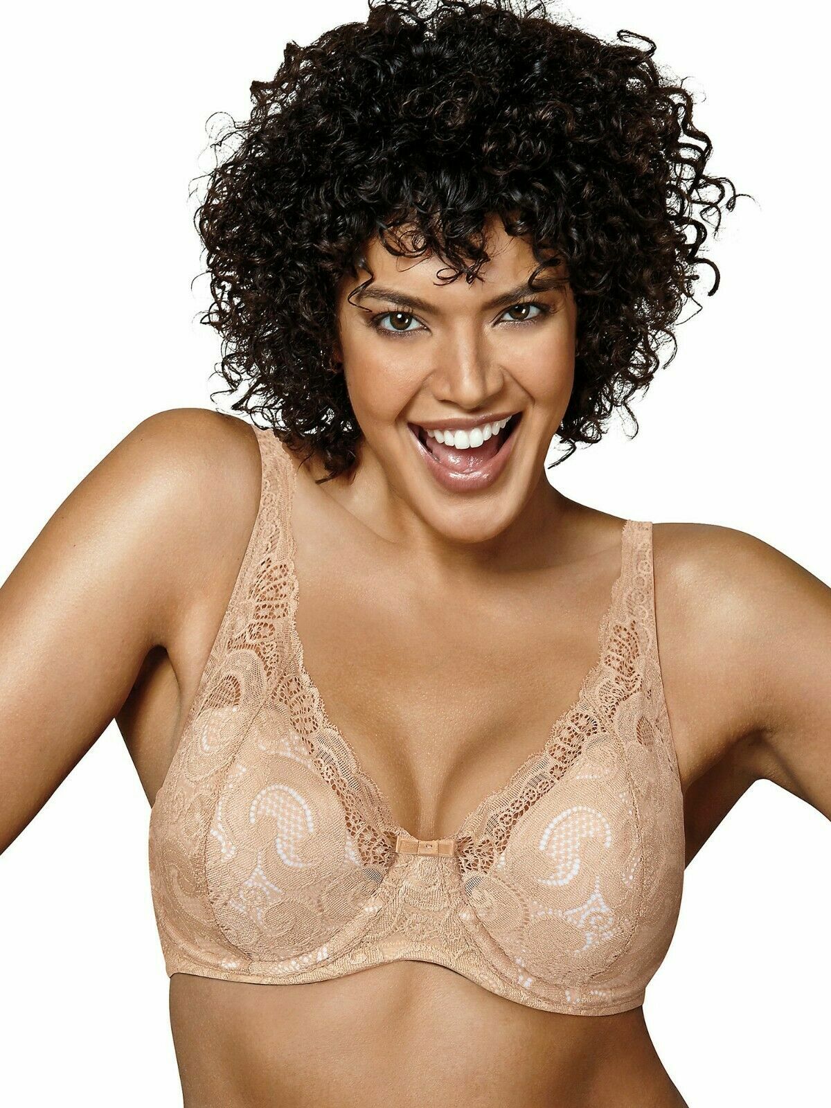 Playtex Love My Curves LIFT Plunge Neckline LACE Bra 4514 Nude [CHOOSE]  *New