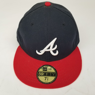 Casquette ajustée New Era 59FIFTY bleu marine Atlanta Braves pour homme
