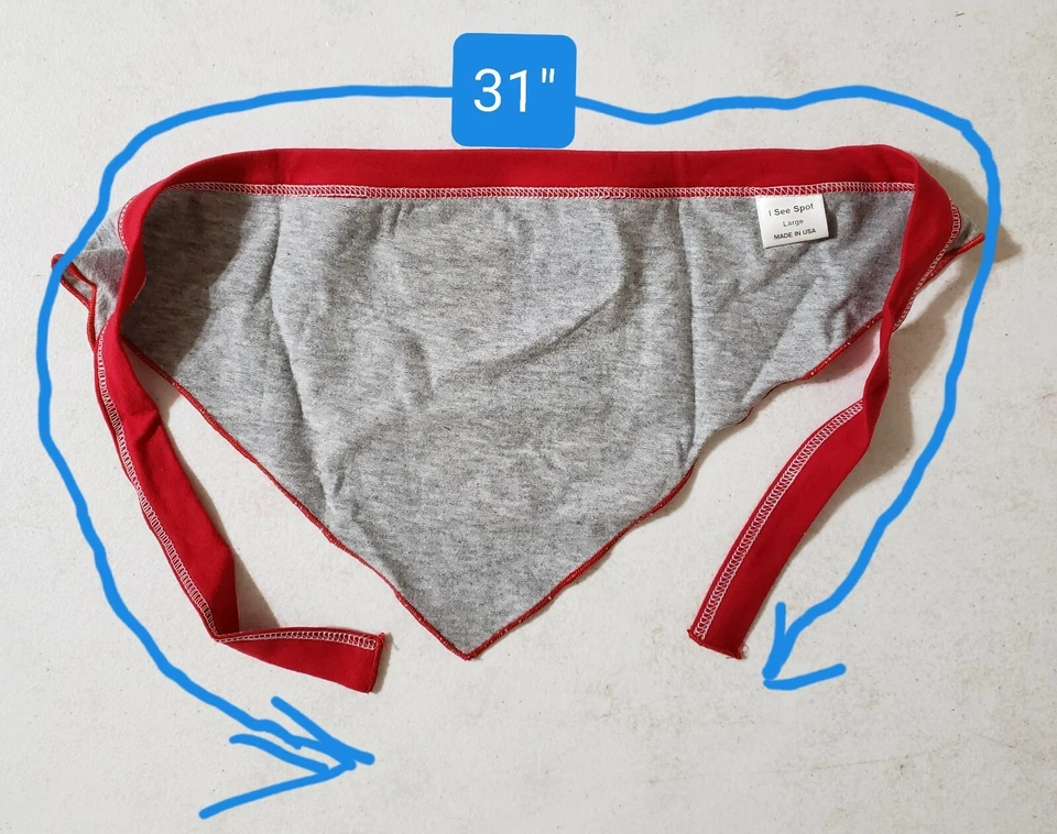 Bandana para perro ~ talla L 24-48 lbs~ "💖 USA" 🇺🇸 ~Rojo/Blanco/Azul/Gris ~NUEVO~ Love USA Foto 2 de 4