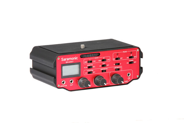 Saramonic SR-AX107 2-Channel XLR Preamp Audio Adapter w/Phantom for DSLR Camera
