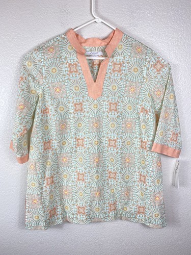 Foxcroft Women's Plus Size 16 W Shaped Pop Over Tunic Wrinkle Free NWT