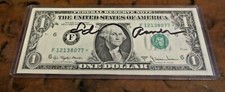 Ed Asner (dec) signed autographed $1 dollar bill Mary Tyler Moore Show Lou Grant