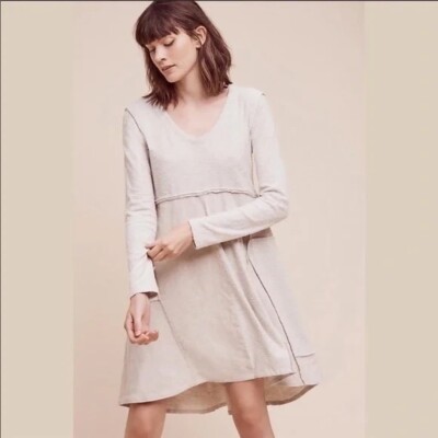 knee length dresses for ladies Silk Linen Patchwork Ari Stitch Dress – La Garçonne main image 0