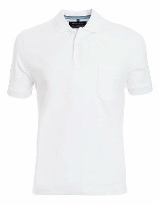 Marvelis Herren Poloshirt Casual Fit Polokragen Einfarbig Weiß