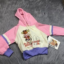 Vintage 1984 Toddler Girls Pink Purple Cream Get Along Gang Hoodie