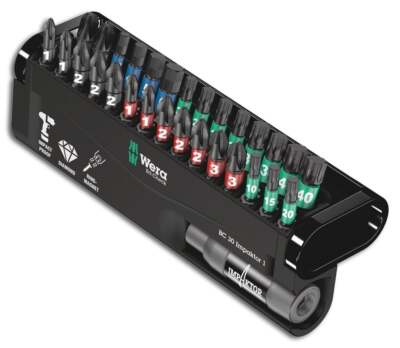 WERA Bit Sortiment Bit-Check Impaktor 30-teilig, Impaktor-Bits mit Torsionszone,