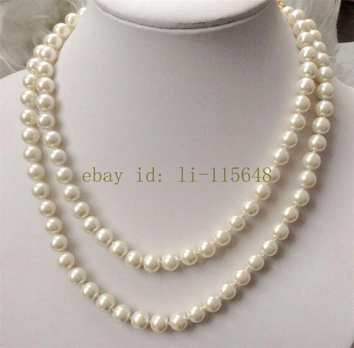 Beautiful 8mm White South Sea Shell Pearl Round Bead  display picture 1