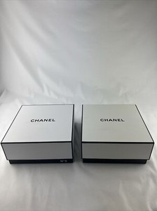 Lot Of 2 Empty Chanel White Hard Top Gift Box 8.75”x 8.75”