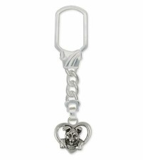 German Shepherd Key Ring Jewelry Sterling Silver Handmade Dog Key Ring GS17-KR