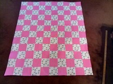 COUNTRY COTTAGE KIDS BABY ZEBRAS FLANNEL PATCHWORK THROW/CRIB QUILT  PILLOWCASE