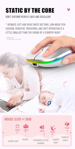Rechargeable Bluetooth Wireless Mouse for Laptop Tablet PC Macbook Gaming mouse - Picture 3 of 33