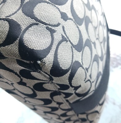 バッグ COACH F28504 Signature Tote Black Gray Coach f28504 tote - Gem