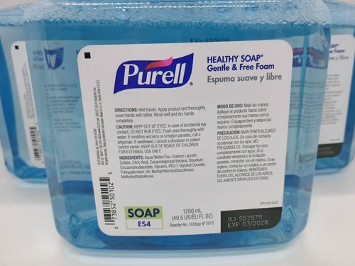 Jabón saludable Purell espuma suave sin fragancia, 5072, 3 recargas caducidad 27/11 - Imagen 3 de 3