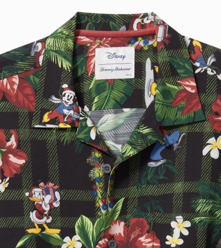 NEW Disney Parks Tommy Bahama Holiday Christmas Camp Shirt XL XXL FESTIVE PALMS