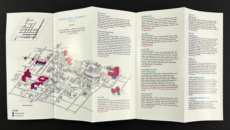 199697 Syracuse University Student Housing North South Campus Maps VTG 199697 Syracuse University Student Housing North South Campus Maps VTG