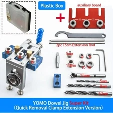 3 in 1 Quick Clamp Woodworking Dowelling Jig Kit Adjustable Drilling Guide Punch
