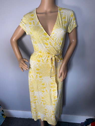 Robe évasée jaune été midi Boden Joanna manches bonnet taille 12 - Photo 1/8