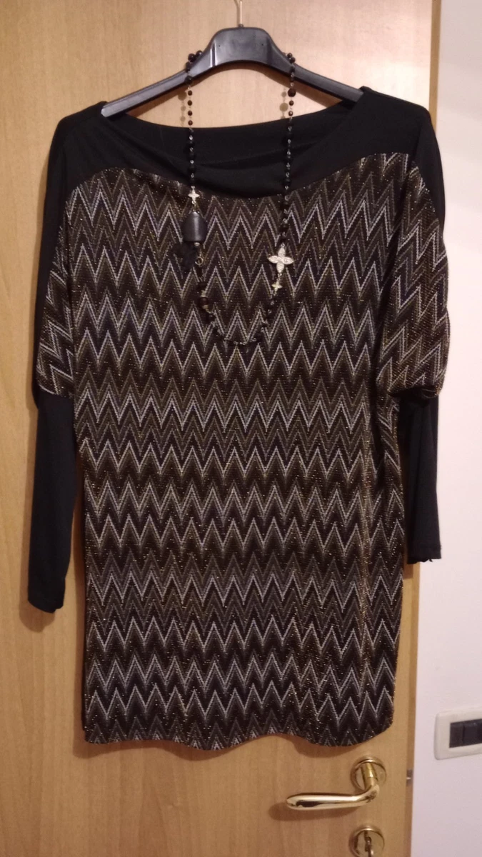 Akiooue Maglia Donna A Maniche Lunghe A Righe E Blocchi Di Colore – Tunica Leggera Taglie Forti S-XXL - 3