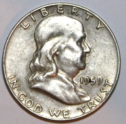 1959-D FRANKLIN HALF DOLLAR - Circulated - Extra Fine - #2132EB