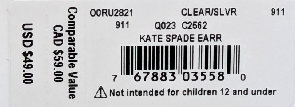 Aretes con flor de circonita cúbica Kate Spade NY en tono transparente/plateado Foto 3 de 3