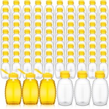 Tioncy 96 PCS Clear Plastic Honey Bottles 16 Oz Honey Jars with Lids Honey Bo...