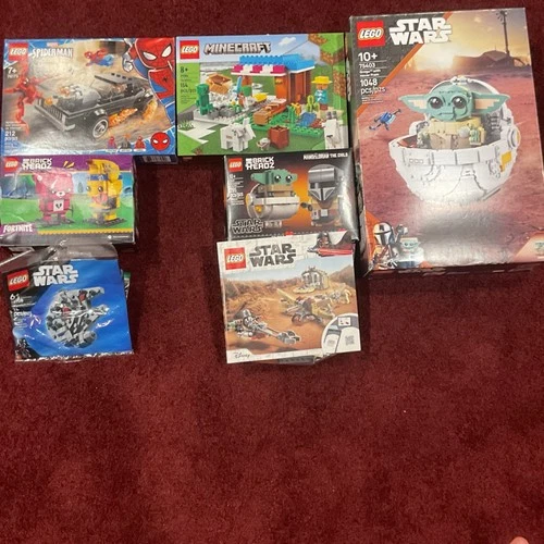 LEGO lot Star Wars, Spider-Man, Minecraft, Fortnite Sets 100% Complete READ DESC