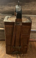 Antique Chinese 3 Stacked Tier Miniature Wedding Basket Box 11&rdquo; Hand Made Woven