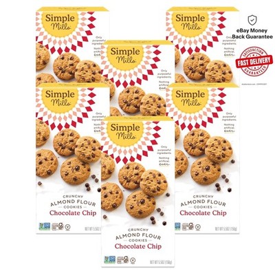 Crunchy Almond Flour Chocolate Chip Cookies - Healthy  Snack Pack (6 Count)