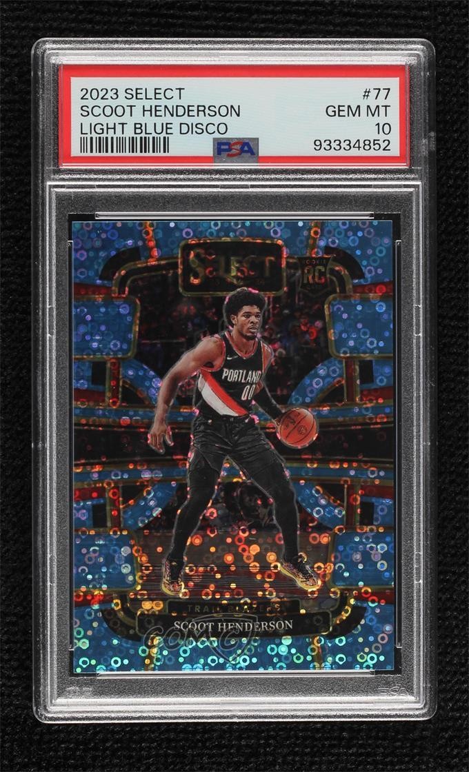 2023 Select Concourse Light Blue Disco Prizm 59/99 Scoot Henderson PSA 10 1i0n