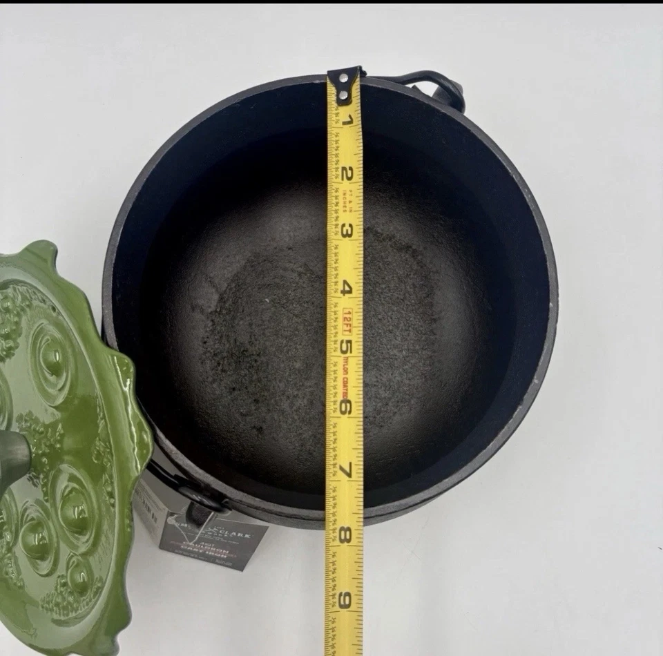 Smith & Clark 4QT Cast Iron Cauldron Witches Brew Bubbling Lid Green - Image 3 of 4