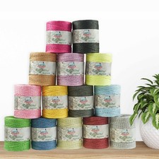 200g Papiergarn Raffiana Nature zum H&auml;keln Bastband gezwirnt Farbauswahl
