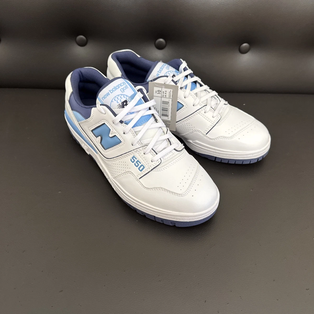 New Balance 550 Golf SL Shoes White Navy Spikeless Men's Size 10 D