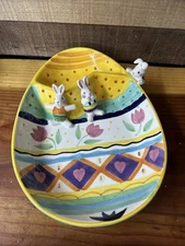 VTG 1998 Boston Warehouse Inc Maret Chip And Dip Funny Bunny Easter 14.5x10.5