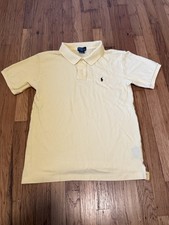 Polo by Ralph Lauren size Kid's Large 16-18 Short Sleeve Yellow Button Up Cotton