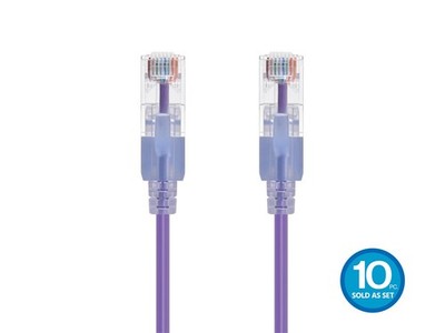 Monoprice Cat6A Ethernet Patch Cable - 3 feet Purple | Snagless RJ45 550Mhz UTP