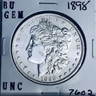 1898 BU GEM MORGAN SILVER DOLLAR UNC MS+++ U.S. MINT RARE COIN 7602