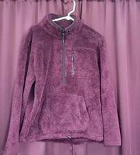 PINK Victoria Secret Women's Half Zip Purple M Fleece Pullover Jacket