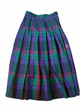 Vintage 80s Pendleton Pleated Tartan Plaid Midi Skirt Women s Size 8 Wool USA