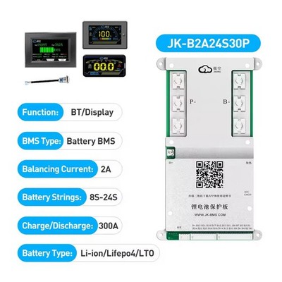 JK-B2A24S30P Smart BMS 8S-24S 300A Li-ion LiFePo4 Battery Active Balance 2A lot