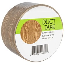 Pattern Duct Tape Heavy Duty, DIY Craft 1.8 in x 10 yards (Light Wood Grain)